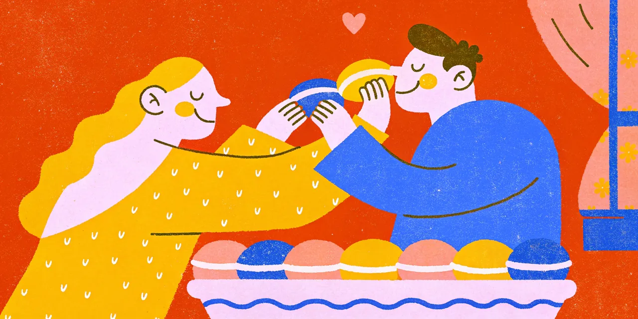 Couple using AI